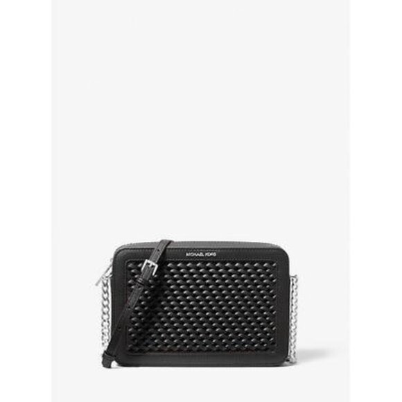 Michael Kors Jet Set Large Woven Crossbody NWT - Picture 1 of 6